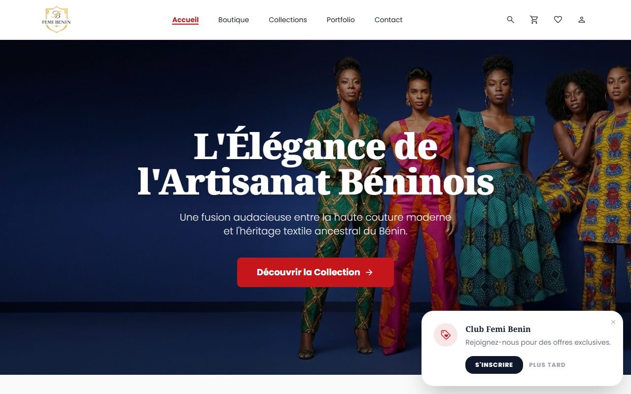 Capture du site Femi Bénin