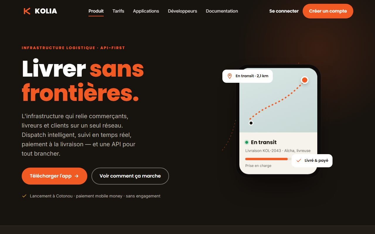 Capture du site Kolia