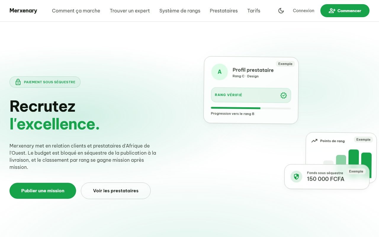 Capture du site Merxenary